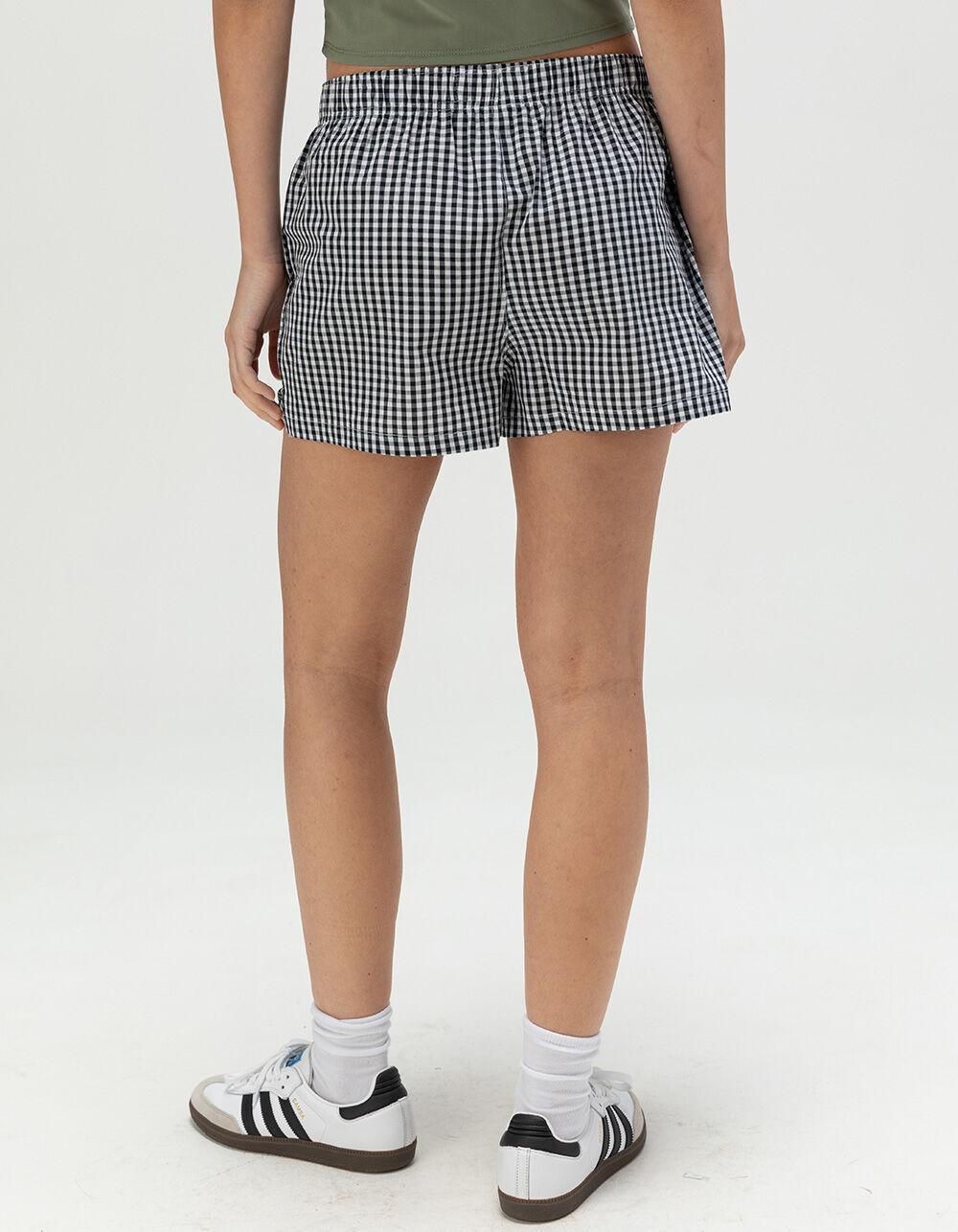 BDG Urban Outfitters Gingham Womens Boxer Shorts - BLK/WHT Product Image