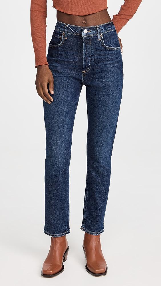 AGOLDE Riley Long High Rise Straight Jeans | Shopbop Product Image