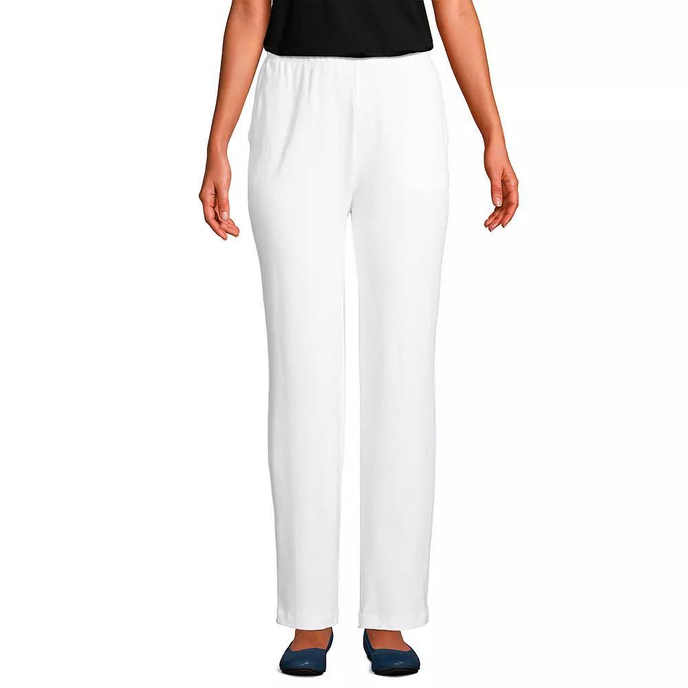 Women's Lands' End Sport Knit High Waist Pants, Size: Large Tall, White Product Image