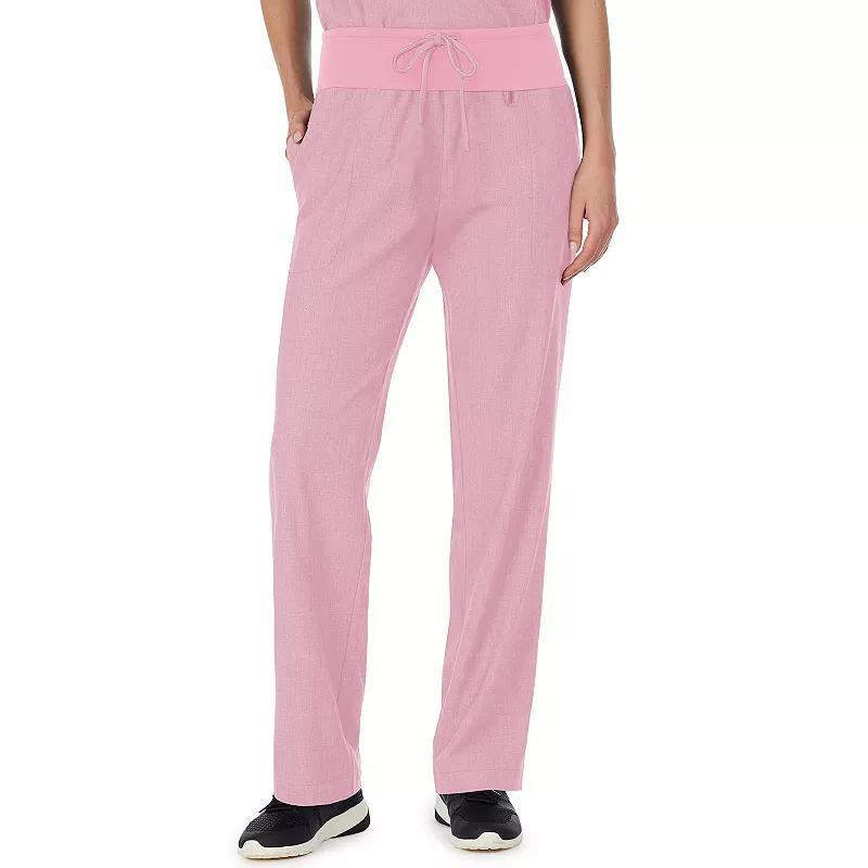 Petite Cuddl Duds Scrubs Classic Pants, Womens Grey Heather Gray Product Image