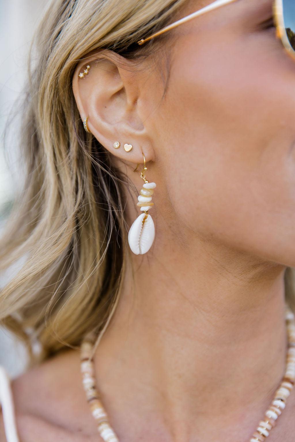 Dangle Shell Earrings FINAL SALE Product Image