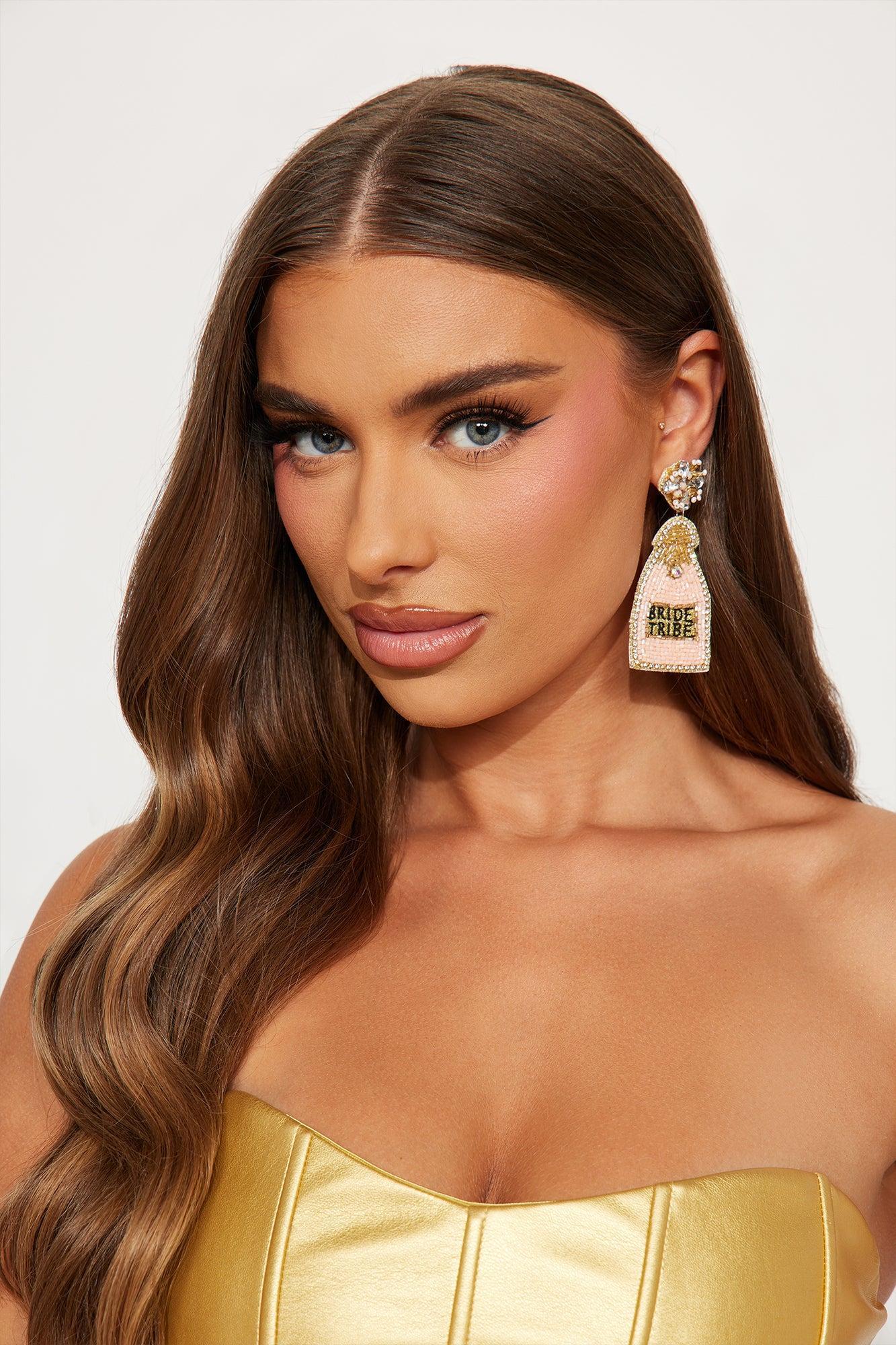 Bride Tribe Earrings - Pink Product Image