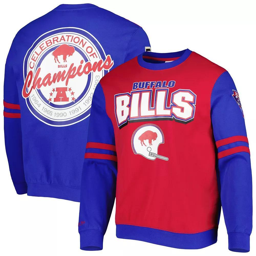 Mens Mitchell & Ness Buffalo Bills All Over 2.0 Pullover Sweatshirt Product Image
