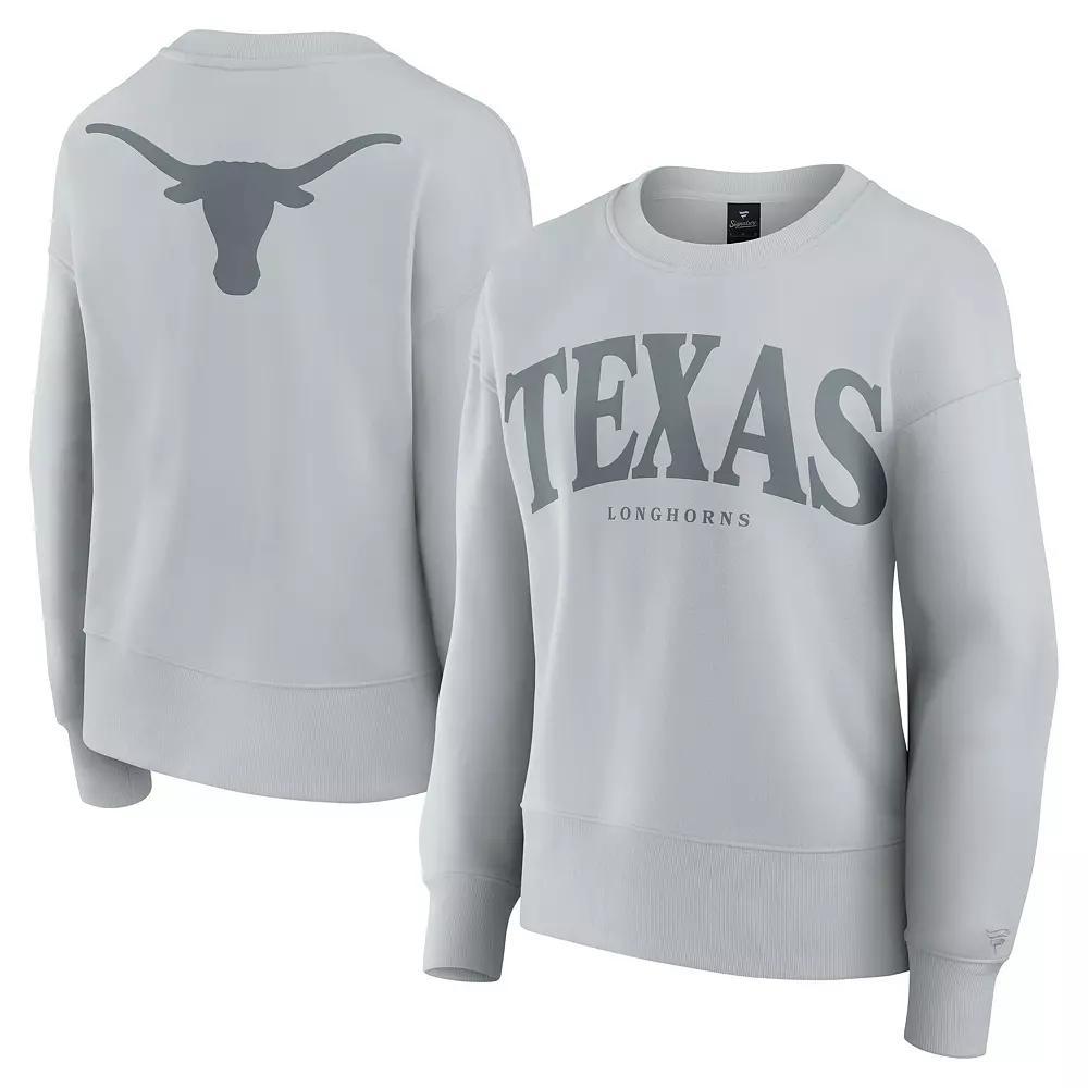 Womens Fanatics Gray Texas Longhorns Supersoft Flow Fleece Pullover Sweatshirt Product Image