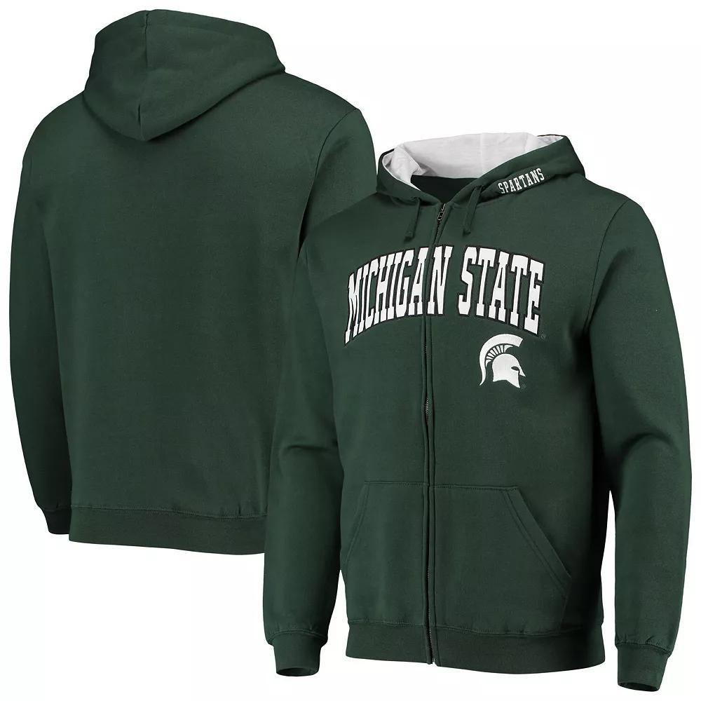 Men's Colosseum Green Michigan State Spartans Arch & Logo 3.0 Full-Zip Hoodie, Size: 2XL Product Image