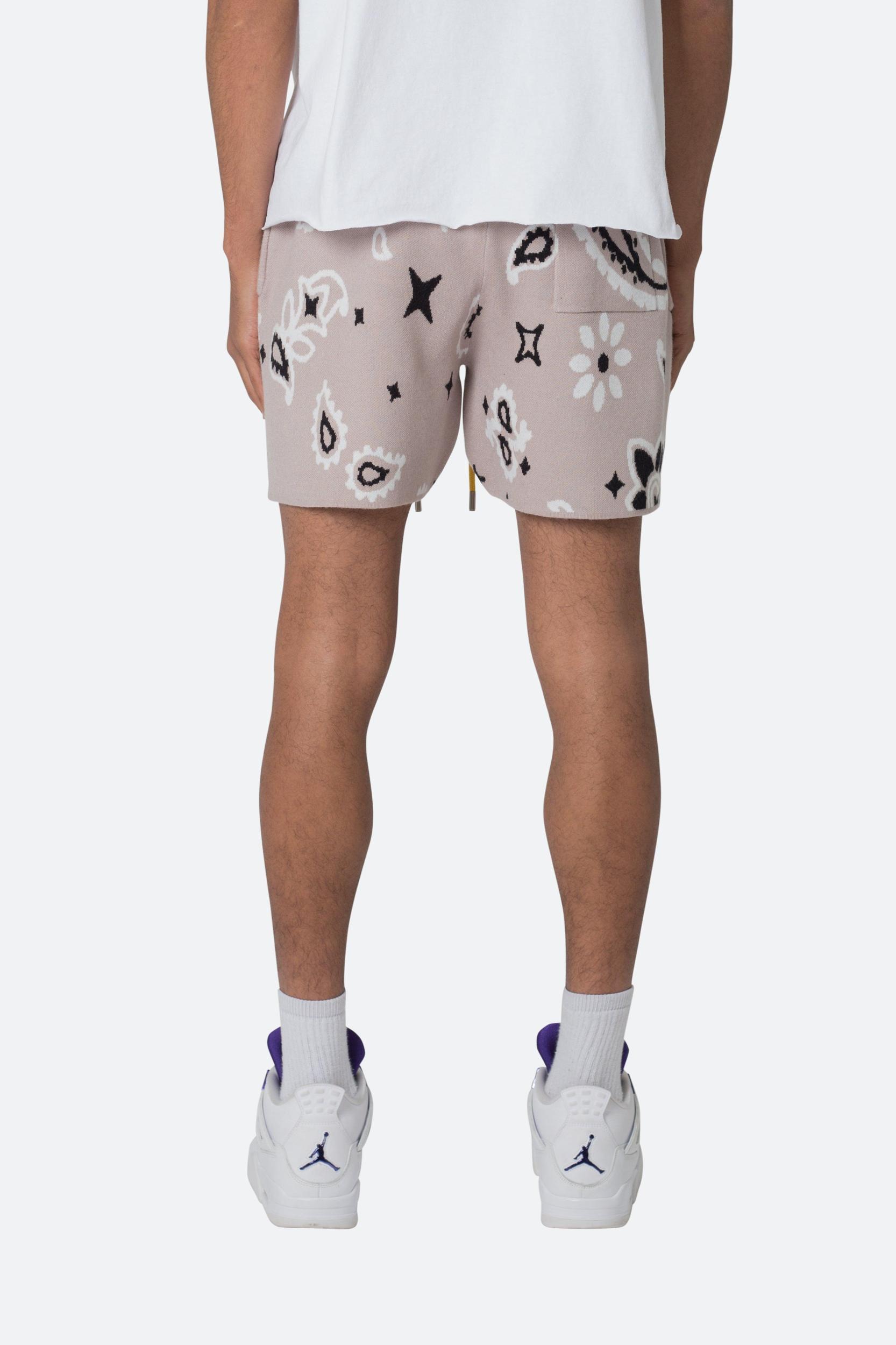 Paisley Knit Shorts - Taupe Product Image