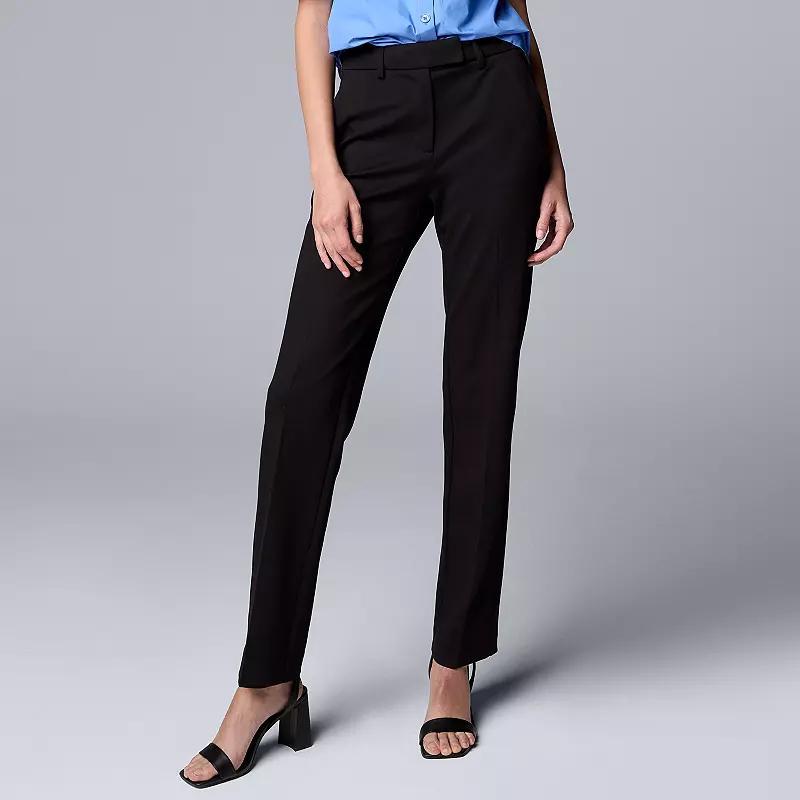 Women's Simply Vera Vera Wang High-Rise Slim Straight Pants, Size: 16 Short, Vera Black Product Image