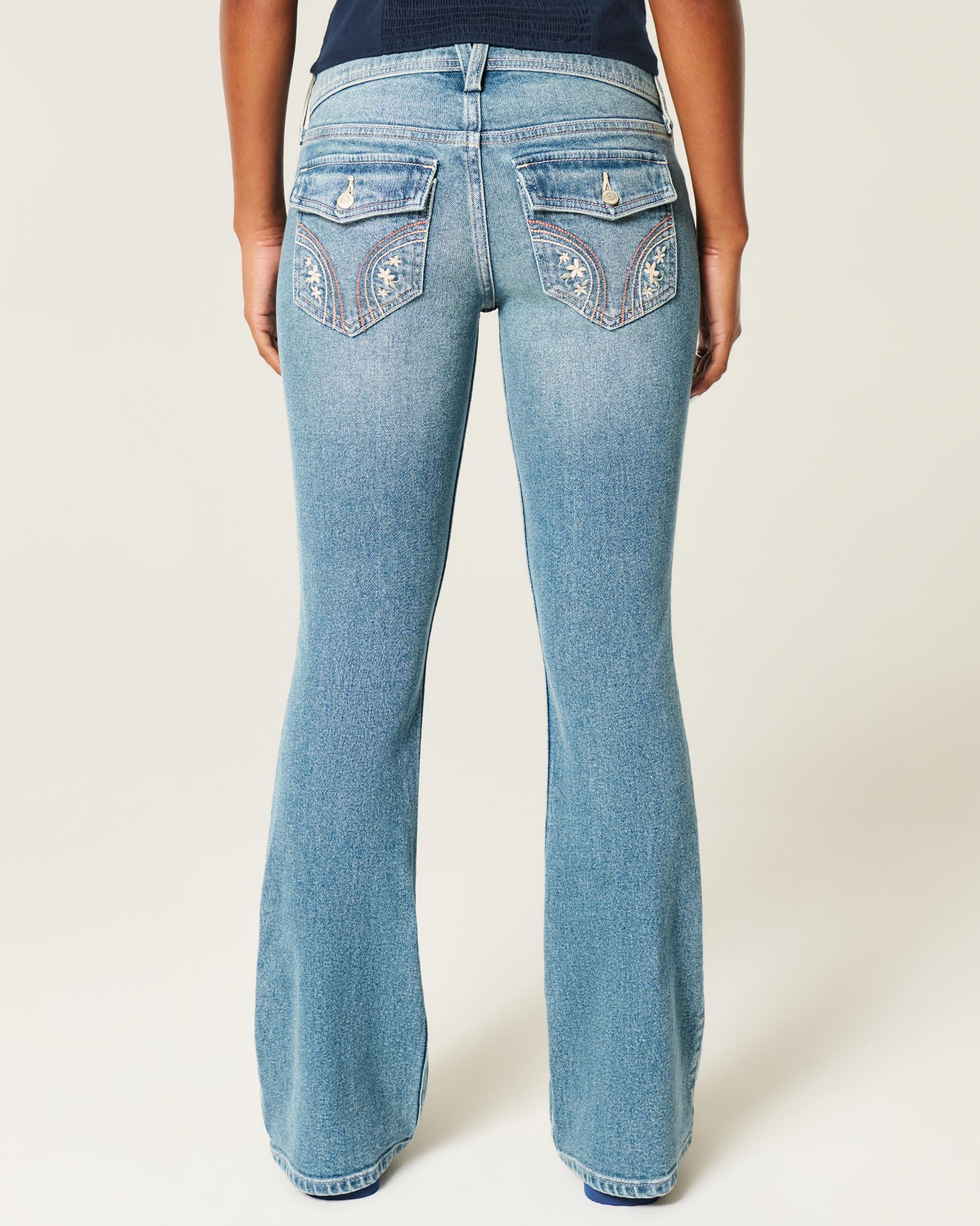 Low-Rise Medium Wash Embroidered Florals Boot Jeans Product Image