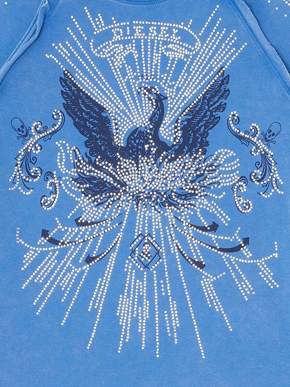 rhinestone-embellished raglan-sleeve T-shirt Product Image