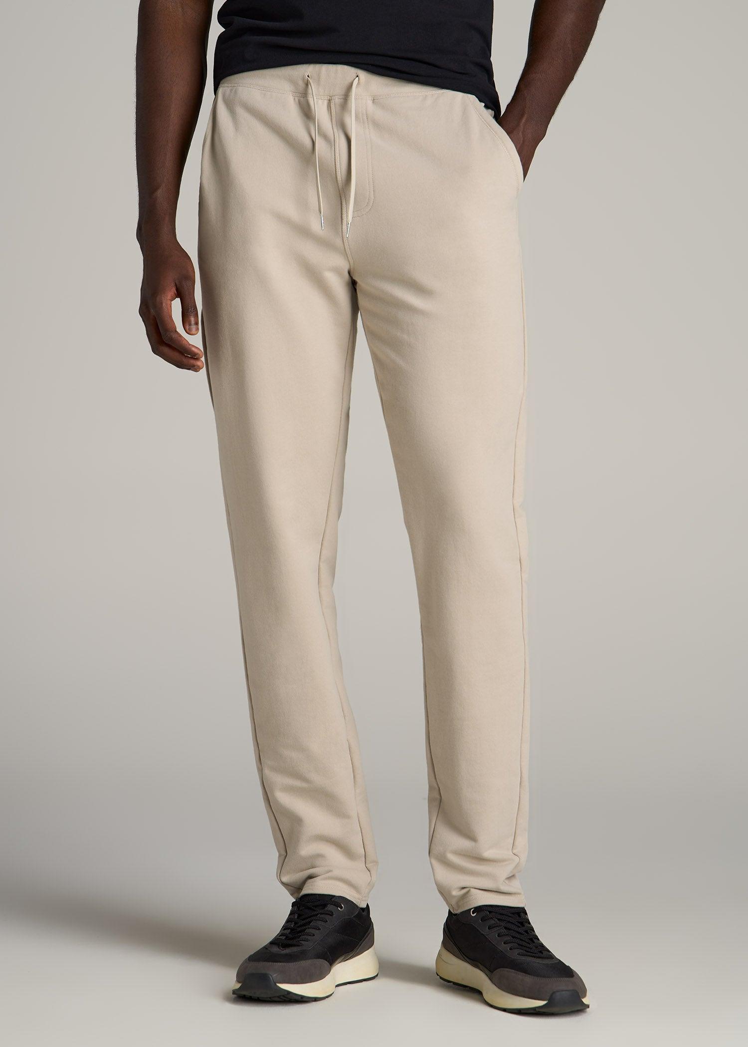 Microsanded French Terry Sweatpants For Tall Men in Stone Product Image