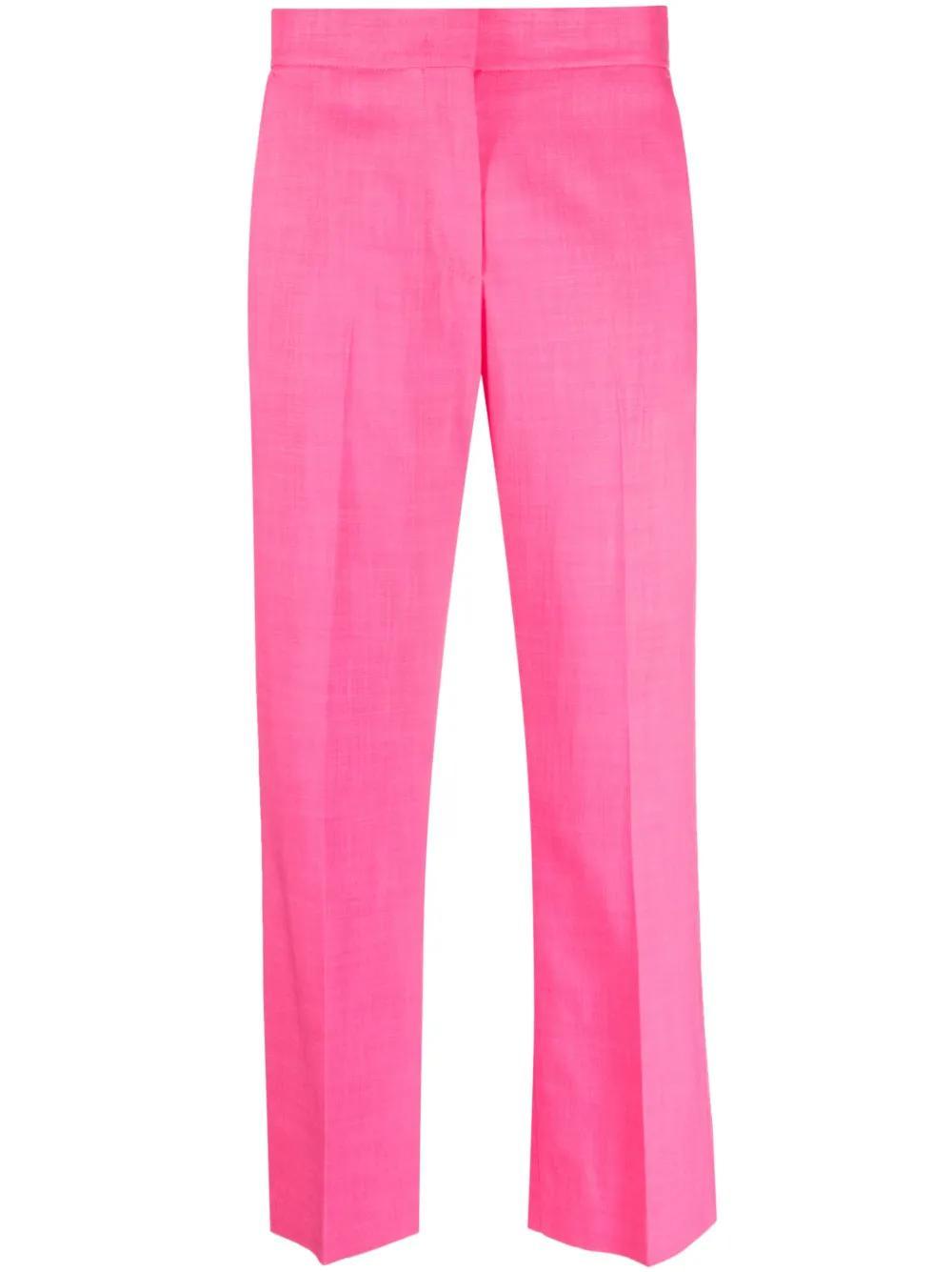 MSGM Cropped Tailored Trousers In Pink Product Image