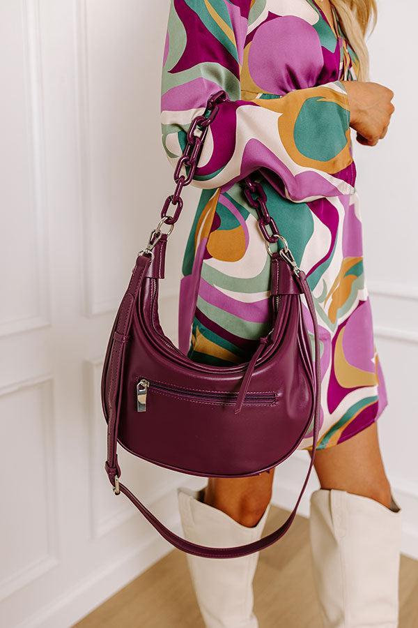Feeling Fab Faux Leather Tote in Royal Plum Product Image