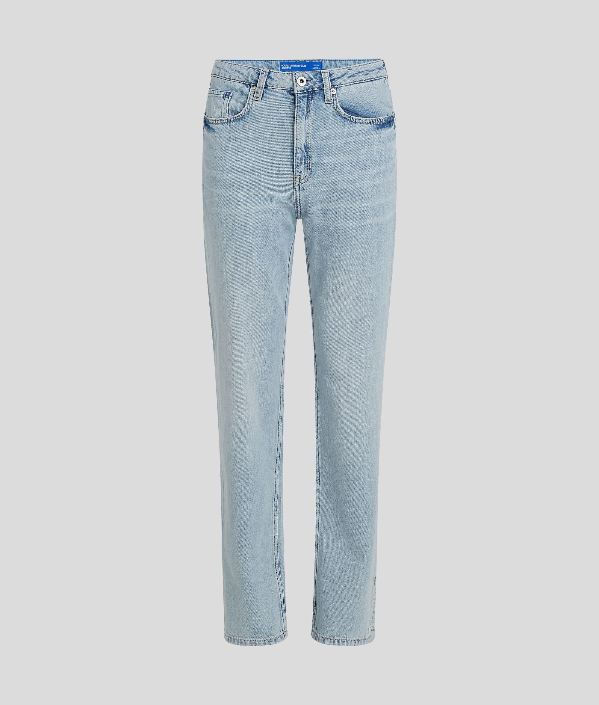 HIGH-RISE SPLIT-HEM STRAIGHT JEANS Product Image