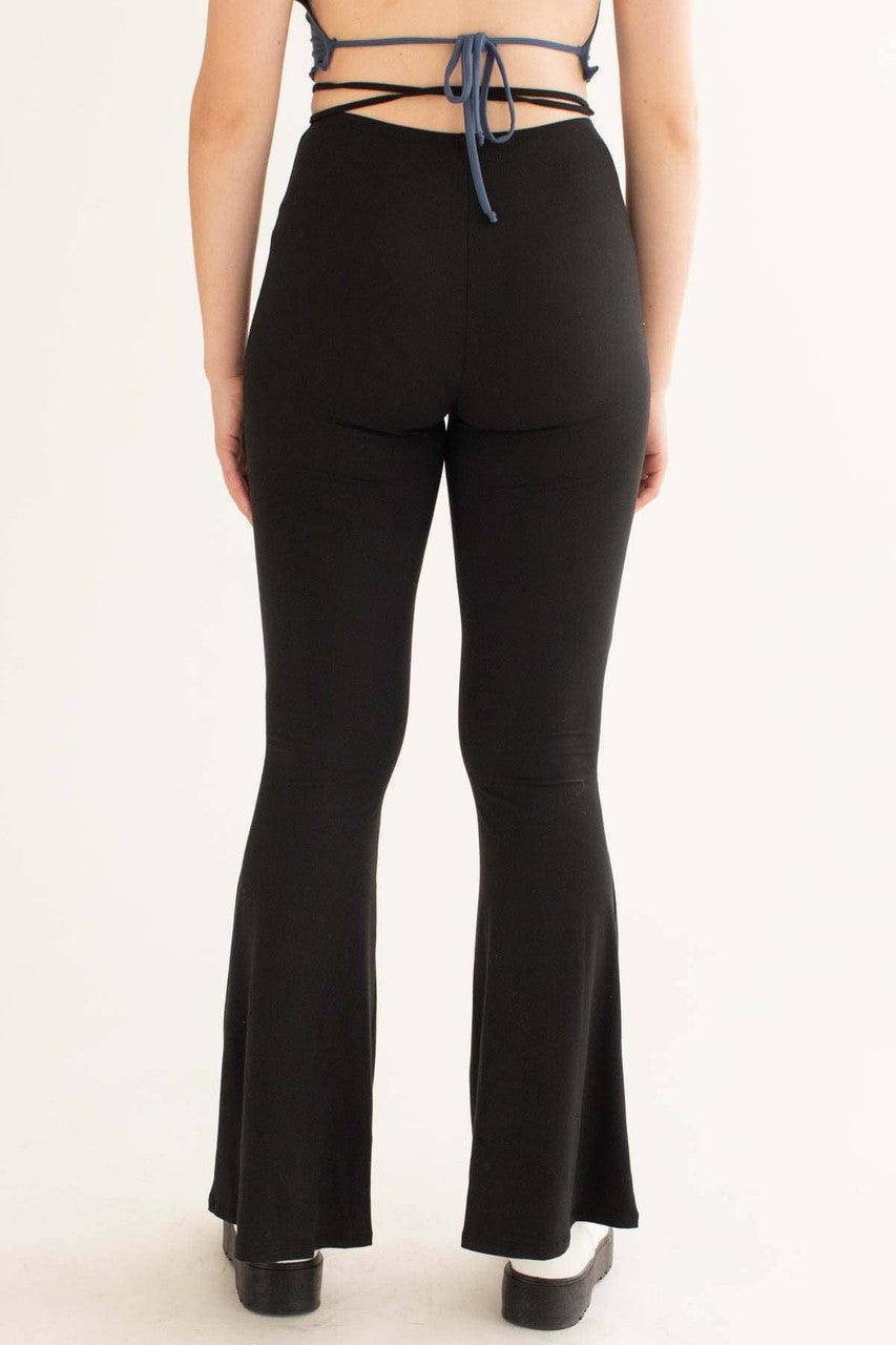 Black Center Ruched Bell Bottoms Product Image