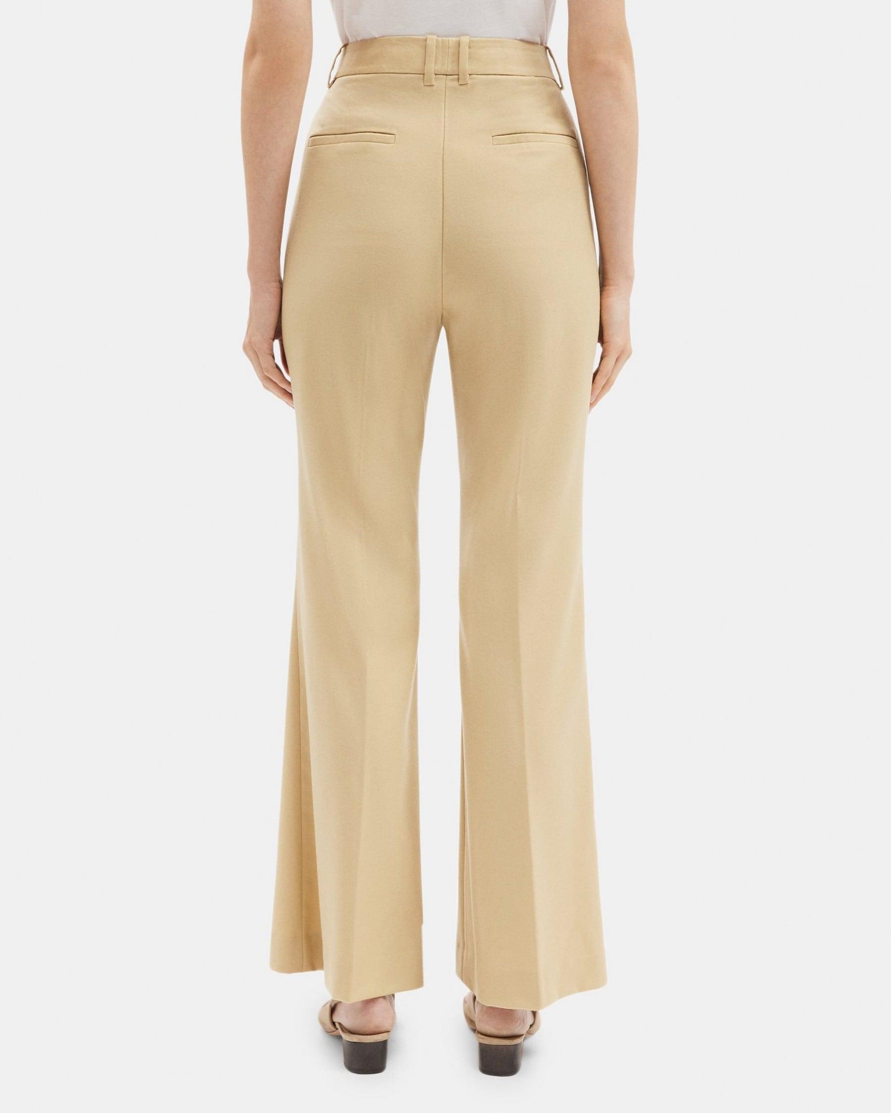 Flared High-Waist Pant in Wool Flannel Product Image