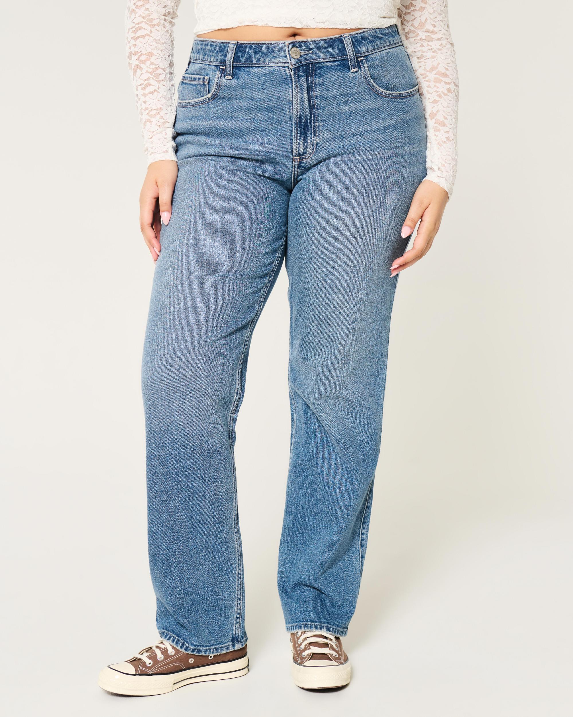 Curvy High-Rise Medium Wash Straight Jeans Product Image