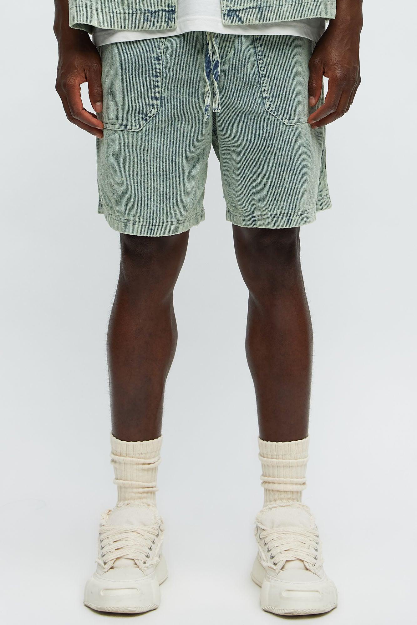 Ohio Corduroy Relaxed Shorts - Blue/combo Product Image