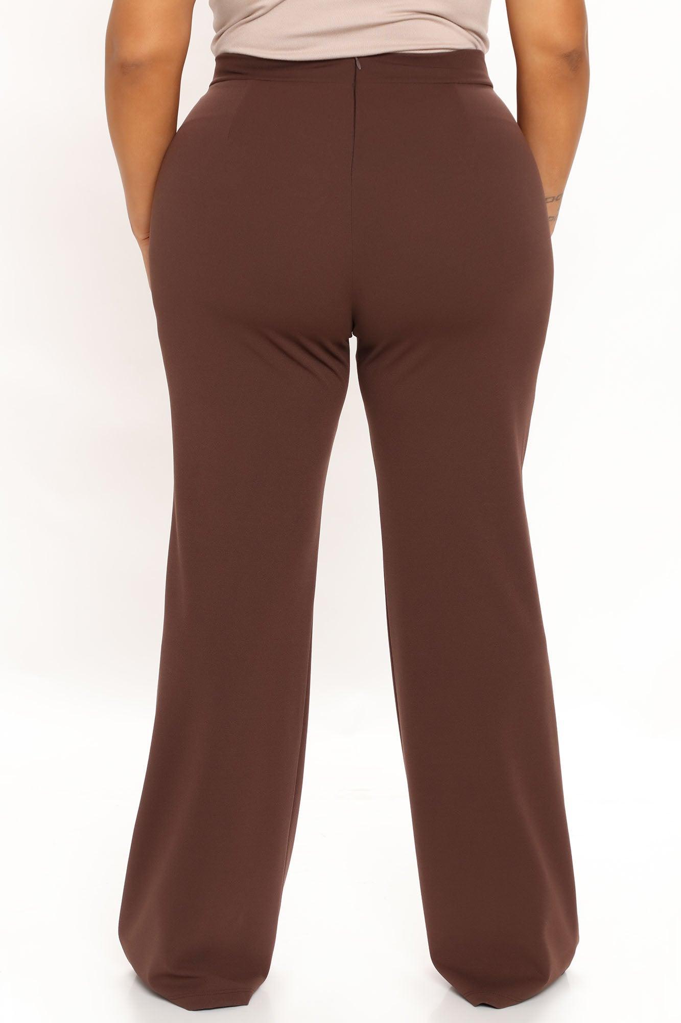 Call It Even Wide Leg Dress Pants - Chocolate Product Image