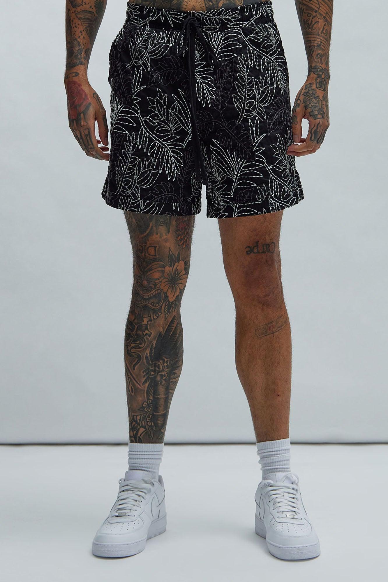 Come Thru Embroidery Shorts - Black/combo Product Image