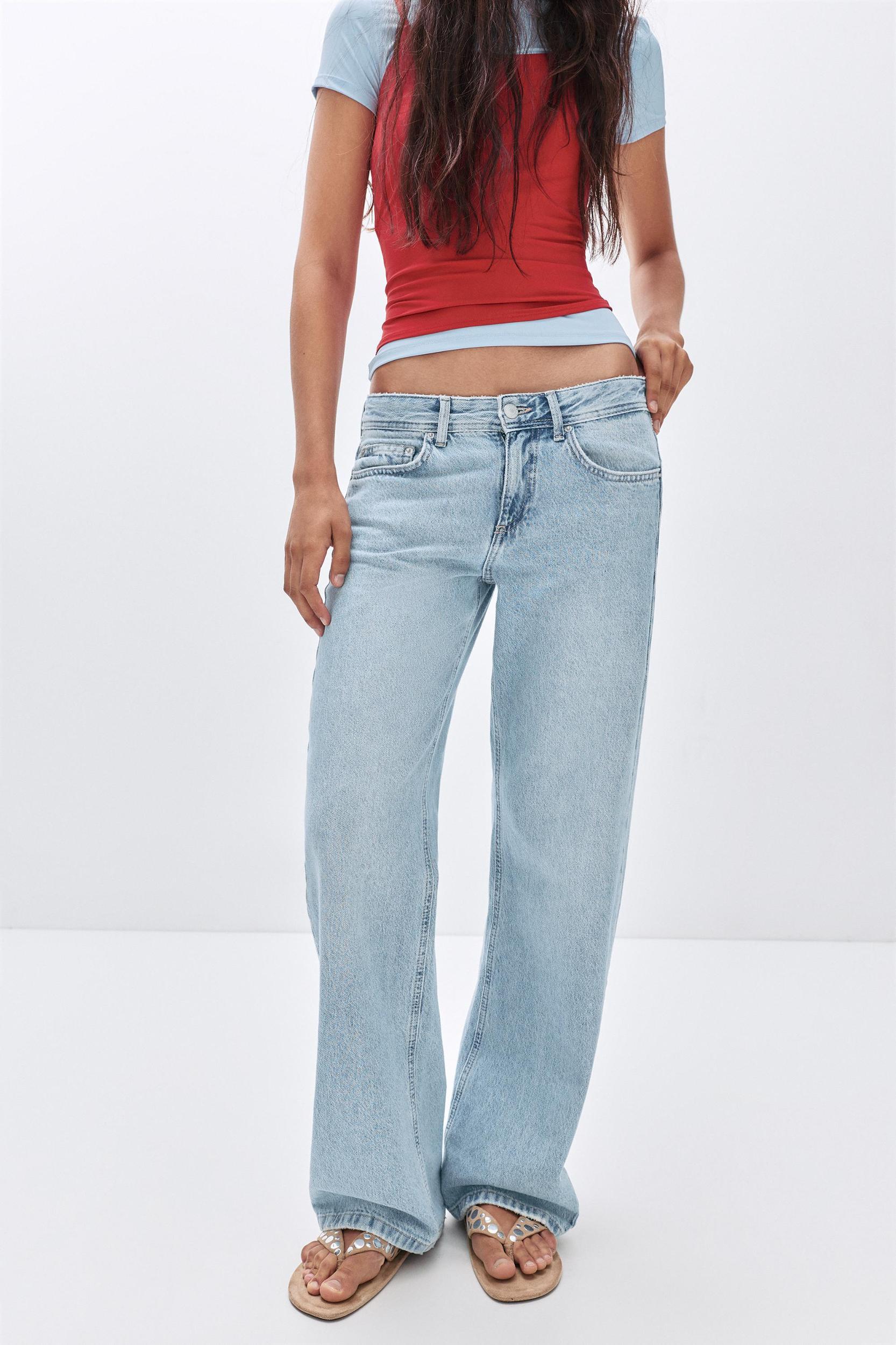 Low-waist straight-leg jeans Product Image