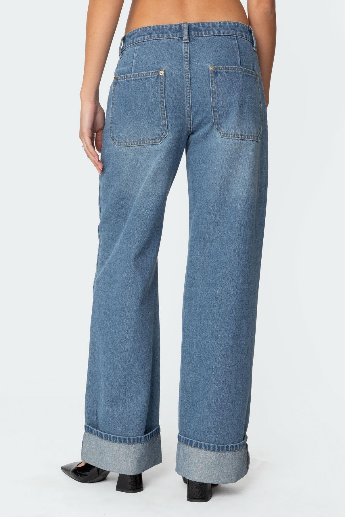 Madi Cuffed Low Rise Jeans Product Image