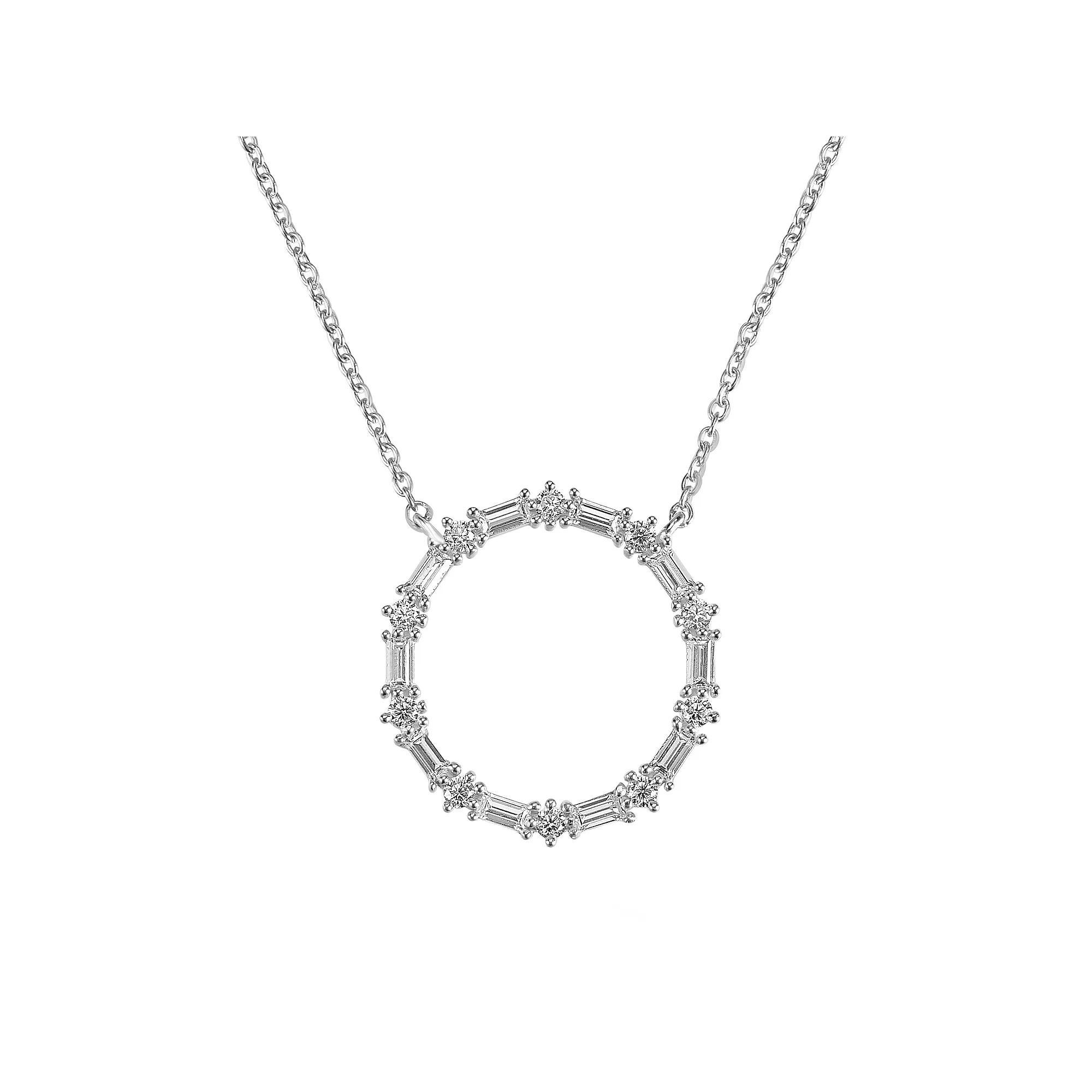Judy Crowell Sterling Silver Open Circle CZ Necklace, Women's, Size: 18" Product Image