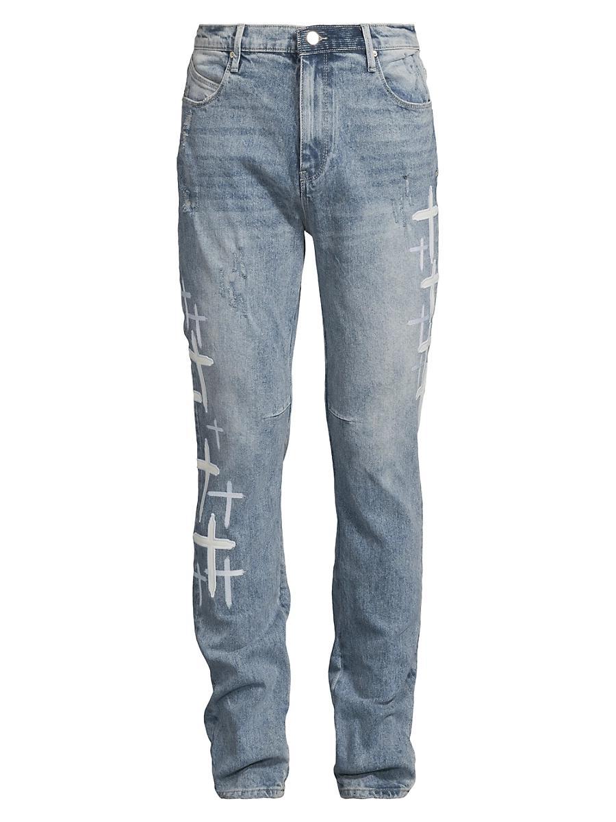 Mens Red Light District Bryant Cross Patches Skinny Jeans Product Image