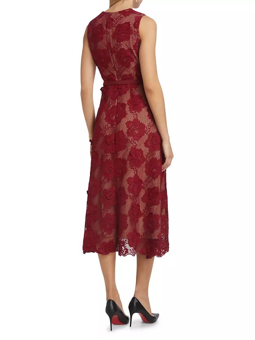 Lace Button-Front Midi-Dress Product Image