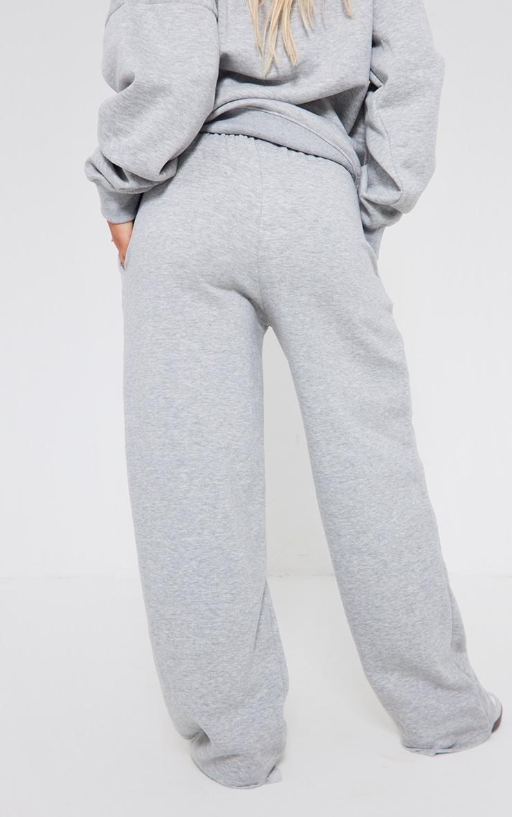 PRETTYLITTLETHING Ash Grey Borg Applique Wide Leg Sweatpants Product Image
