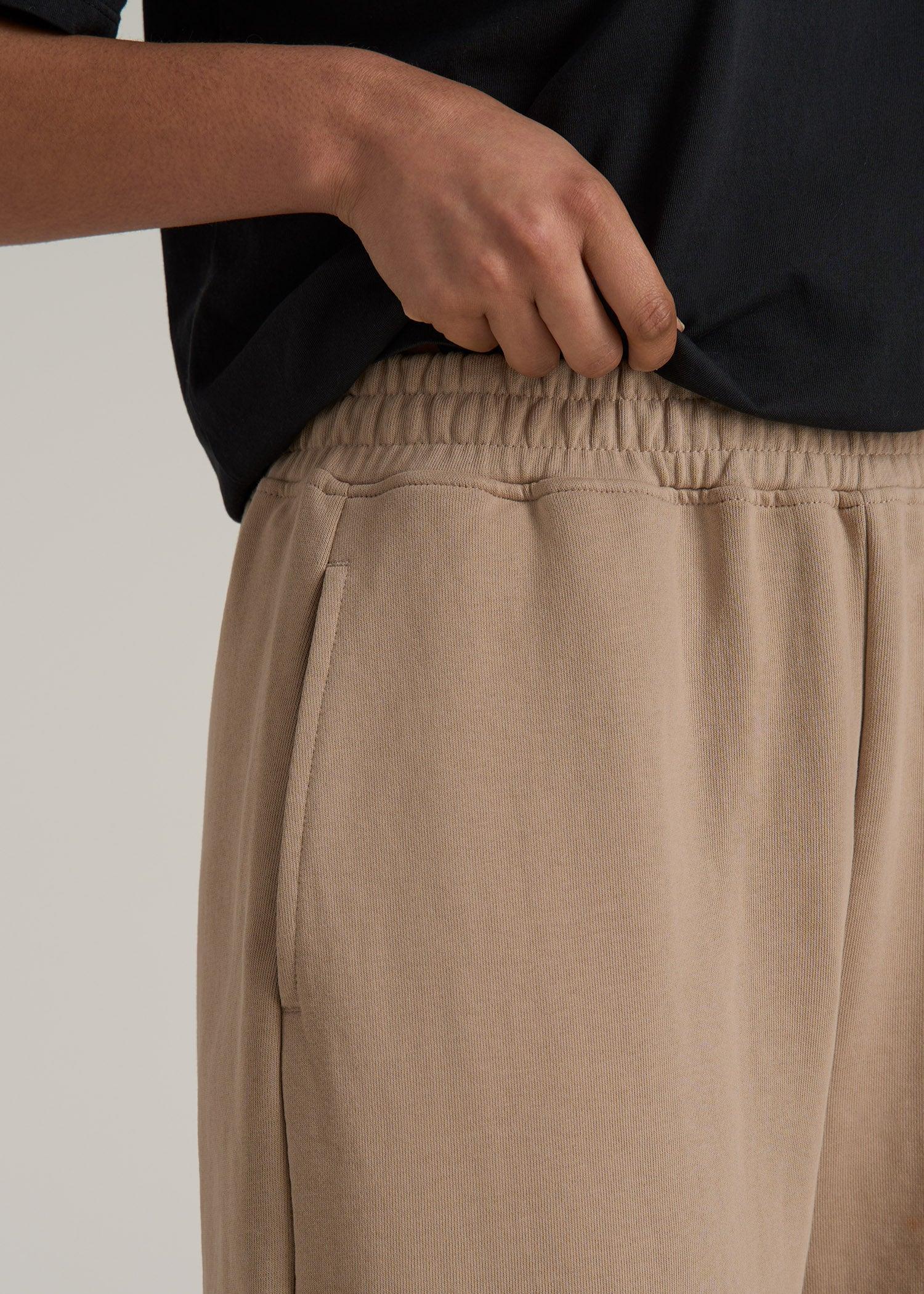 Wearever Oversized French Terry Joggers for Tall Women in Light Camel Product Image