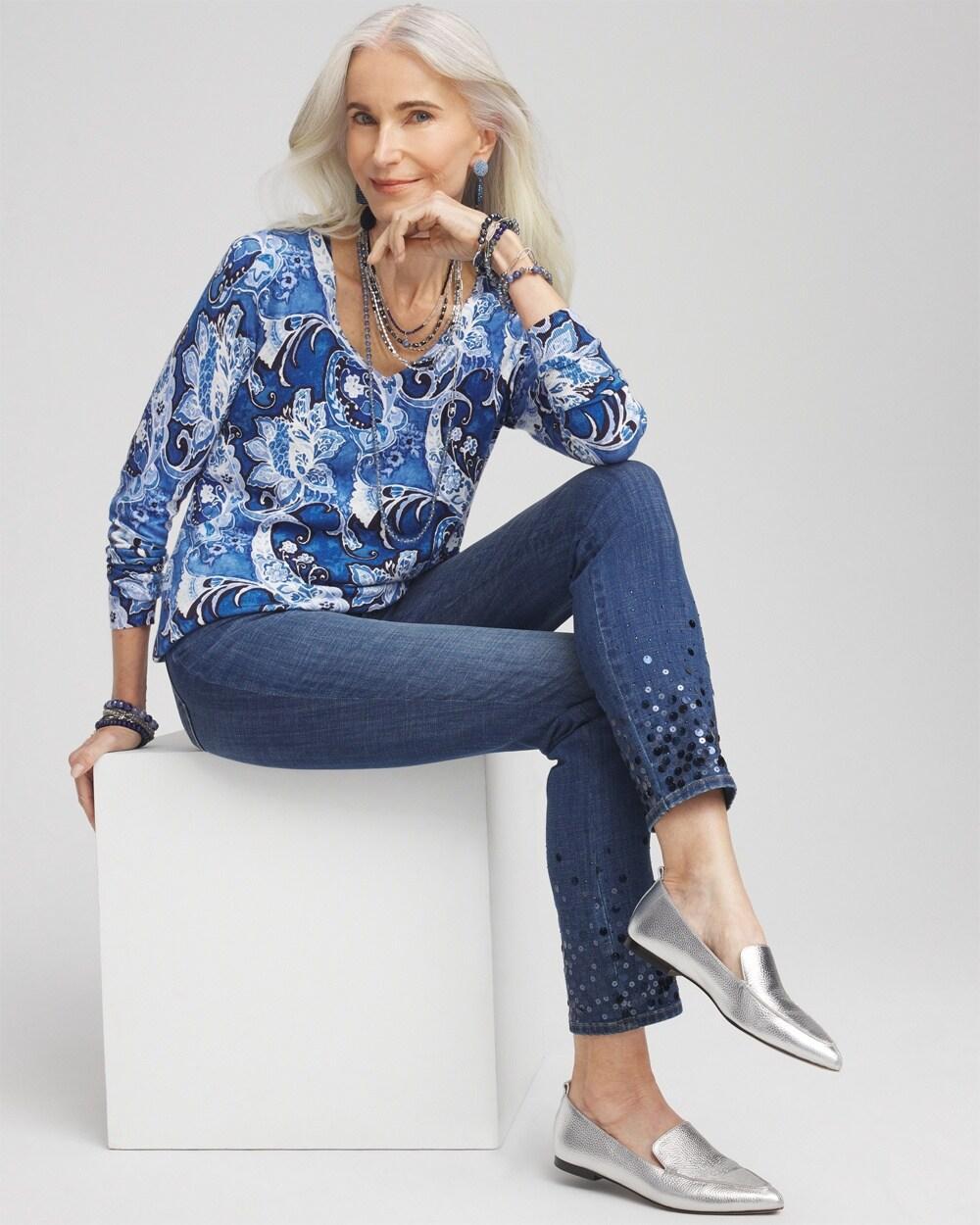 Floral Intarsia Pullover Sweater Product Image