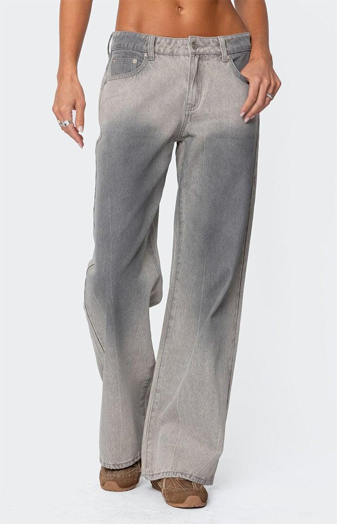 Edikted Women's Joe Loose Fit Low Rise Washed Jeans Product Image