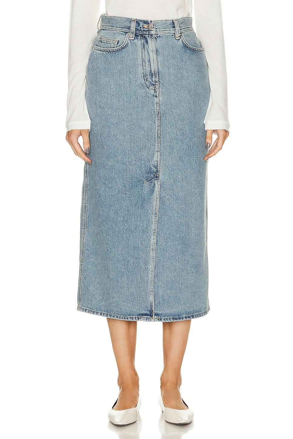 Womens Rona Denim Midi-Skirt Product Image
