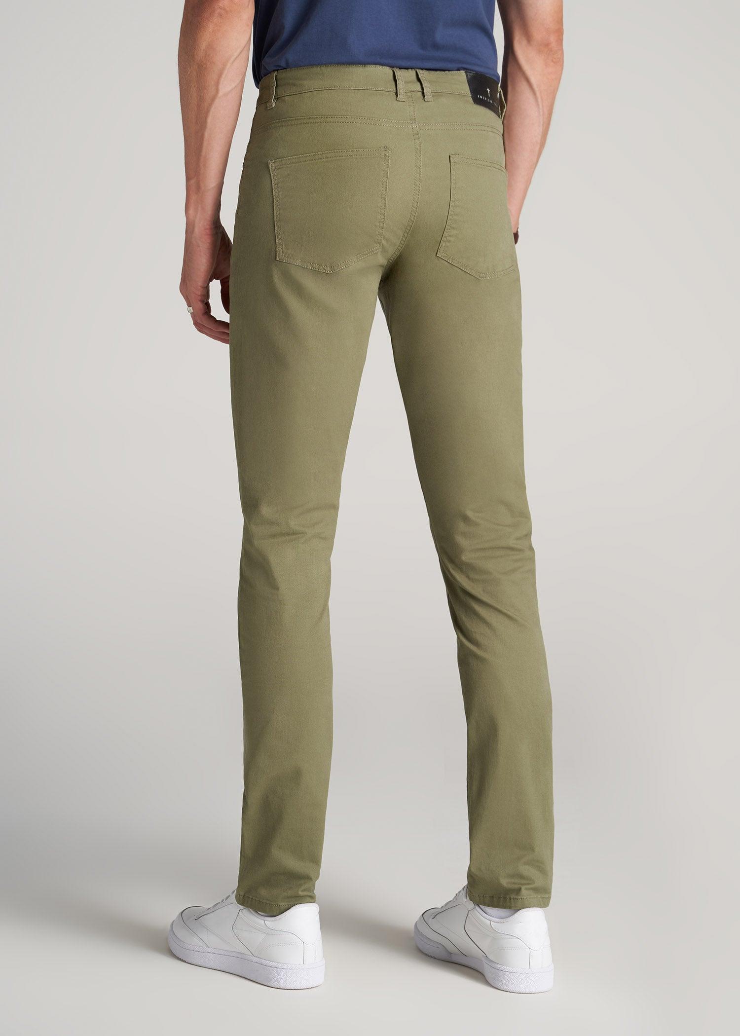 Carman TAPERED Fit Five Pocket Pants for Tall Men in Soft Beige Product Image