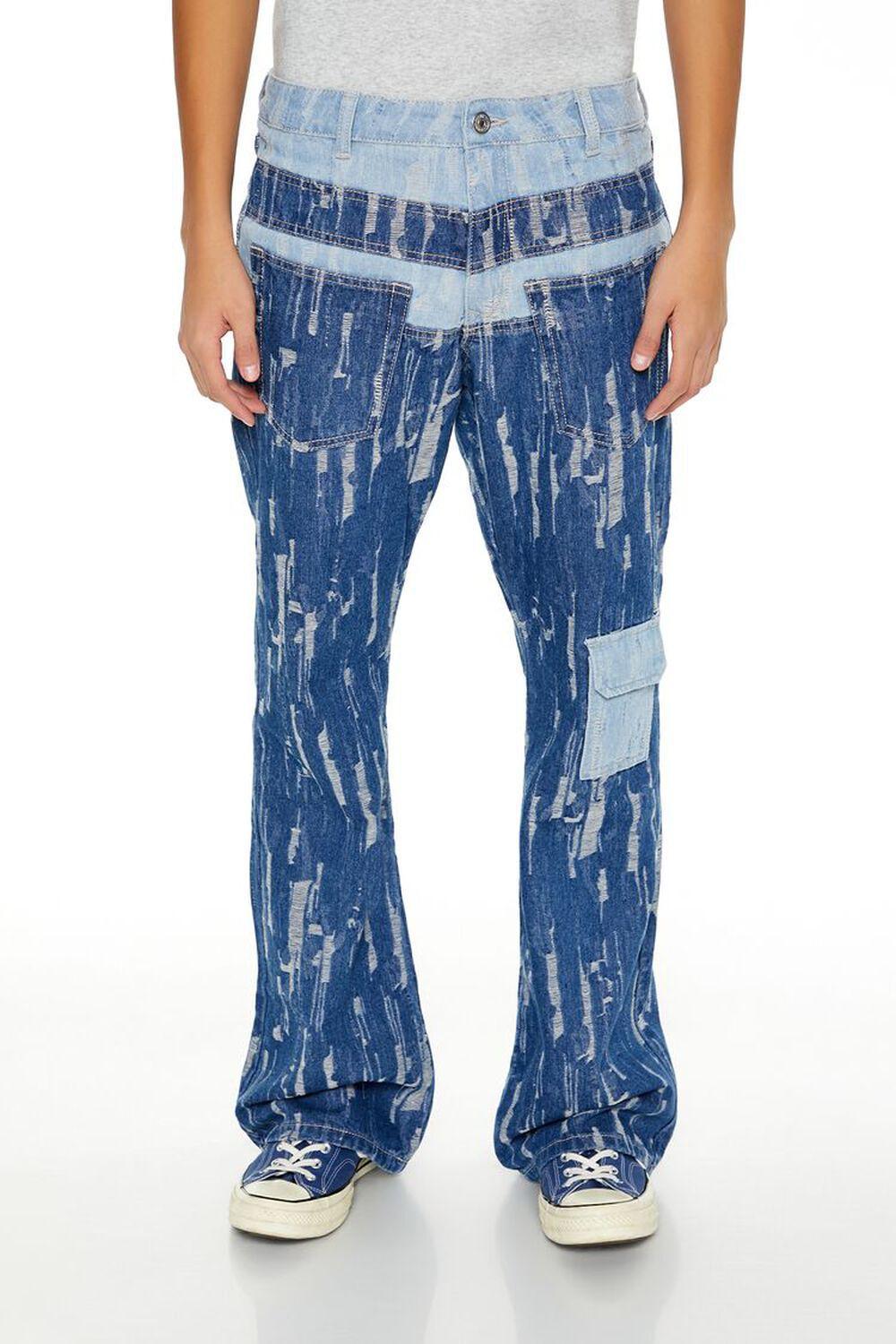 Distressed Colorblock Slim-Fit Jeans | Forever 21 Product Image