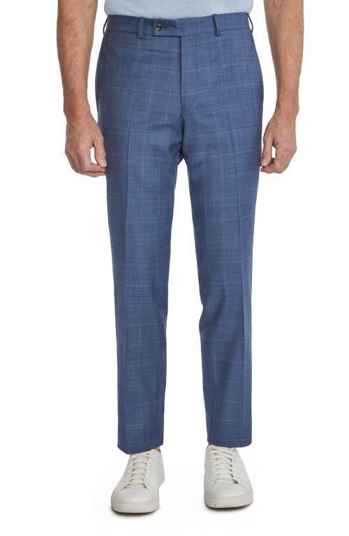 JACK VICTOR Esprit Windowpane Check Stretch Wool Suit In Mid Blue Product Image