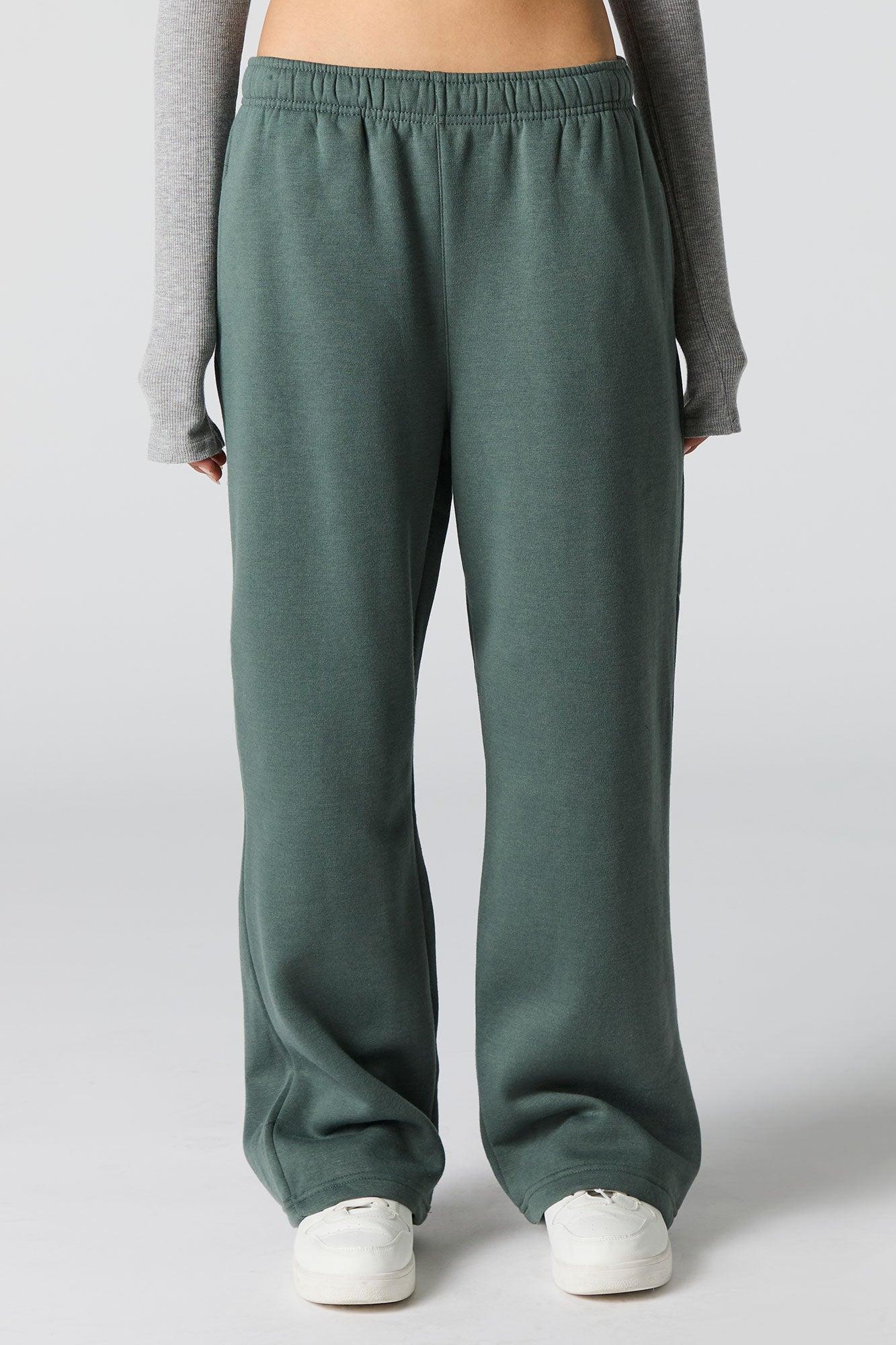 Solid Fleece Wide Leg Sweatpant Female Product Image