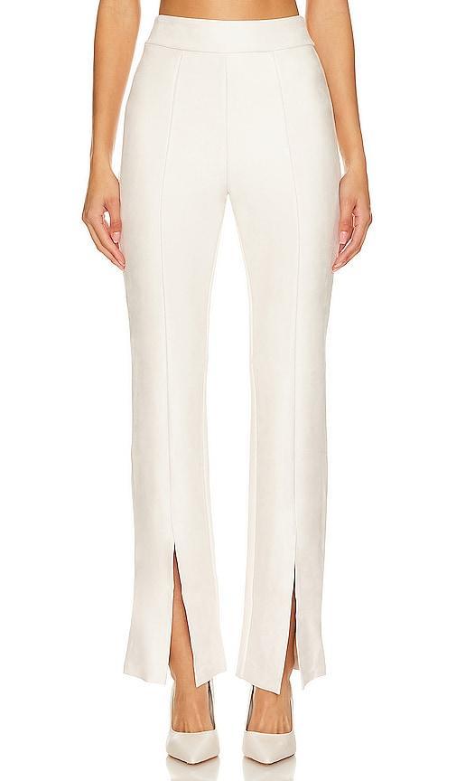 Womens Faux-Suede Split-Hem Pants Product Image