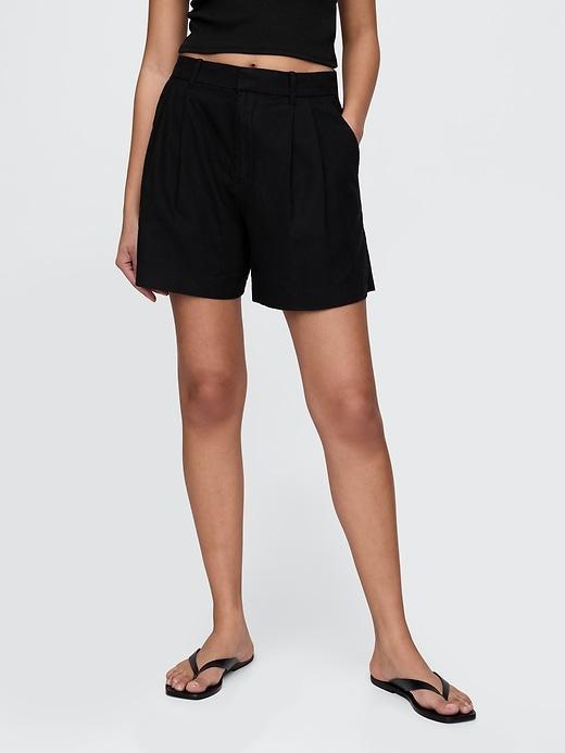 365 High Rise Linen-Blend Shorts Product Image