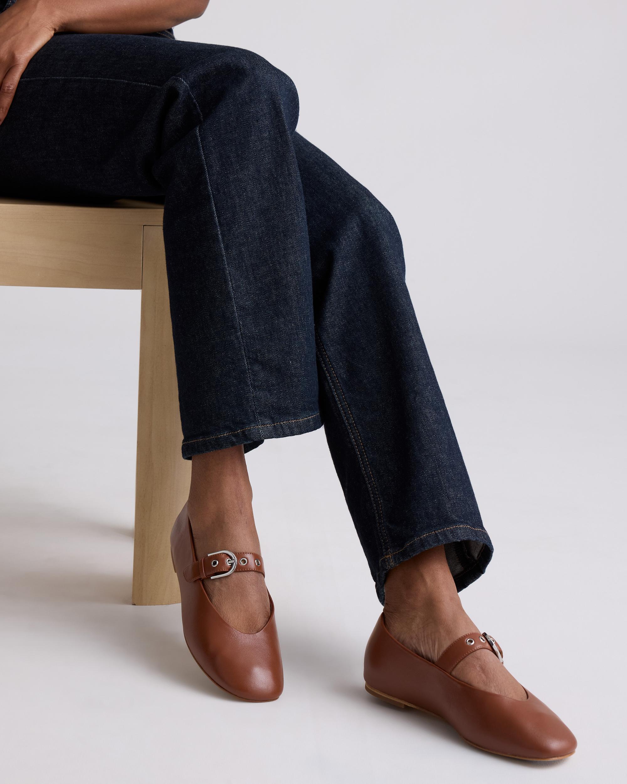 Quince | Women's Italian Leather Mary-Jane Flat Product Image