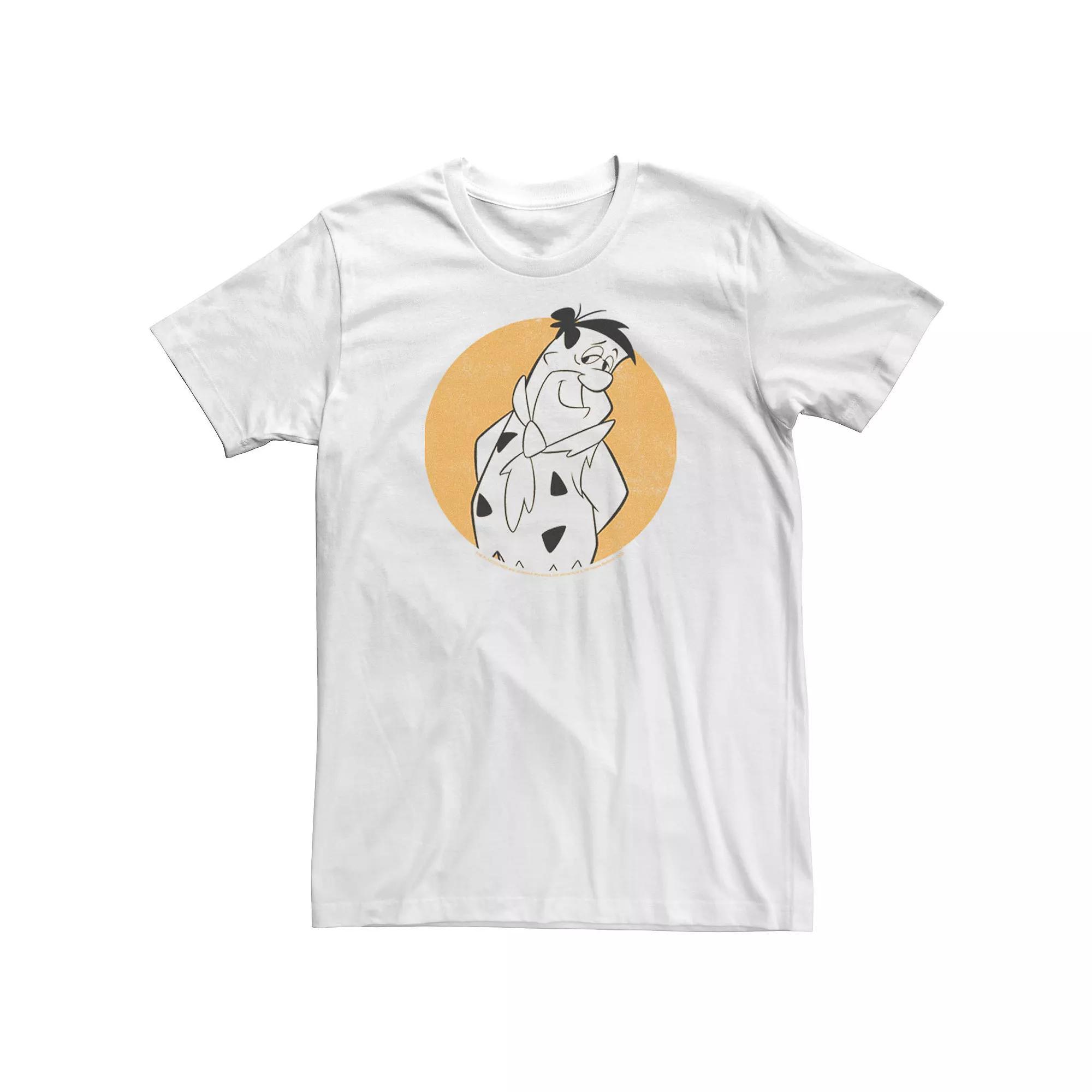 Big & Tall The Flintstones Fred Circle Portrait Tee, Men's, Size: 3XL Tall, White Product Image