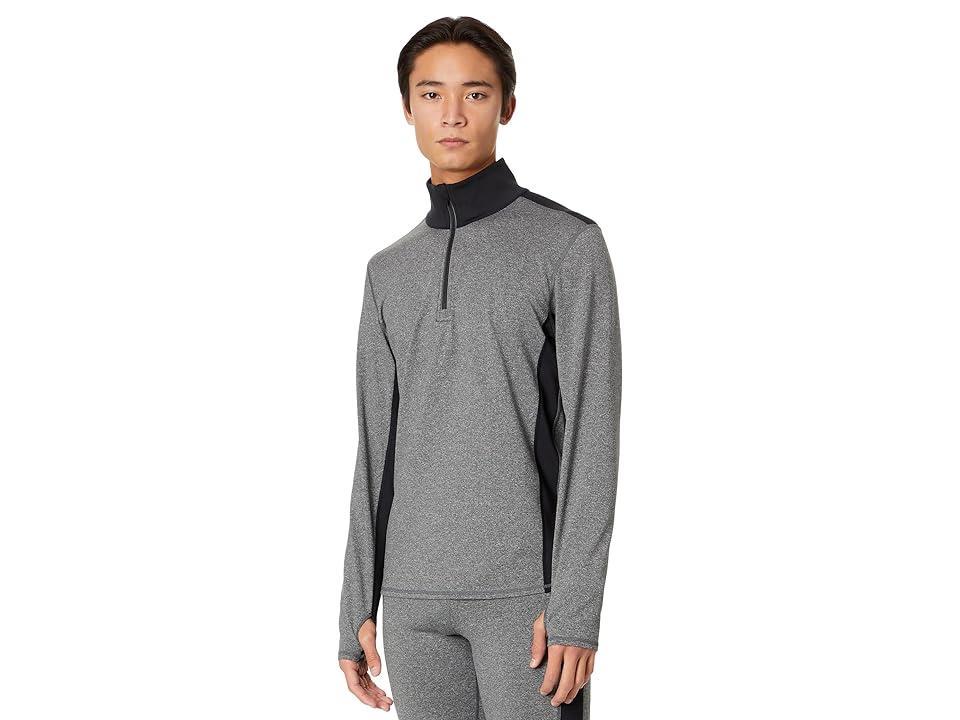Hot Chillys Micro Elite Chamois Color-Block Zip-T Granite) Men's Clothing Product Image