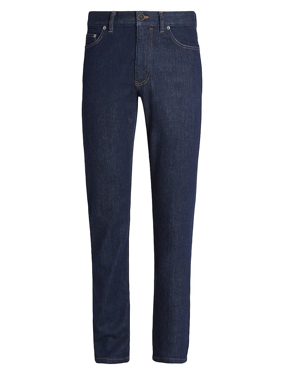 Mens Rinse-Washed Stretch Cotton Roccia Jeans Product Image