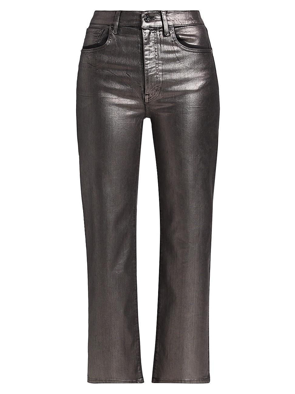 Womens Le Sleek Coated Straight Pants Product Image
