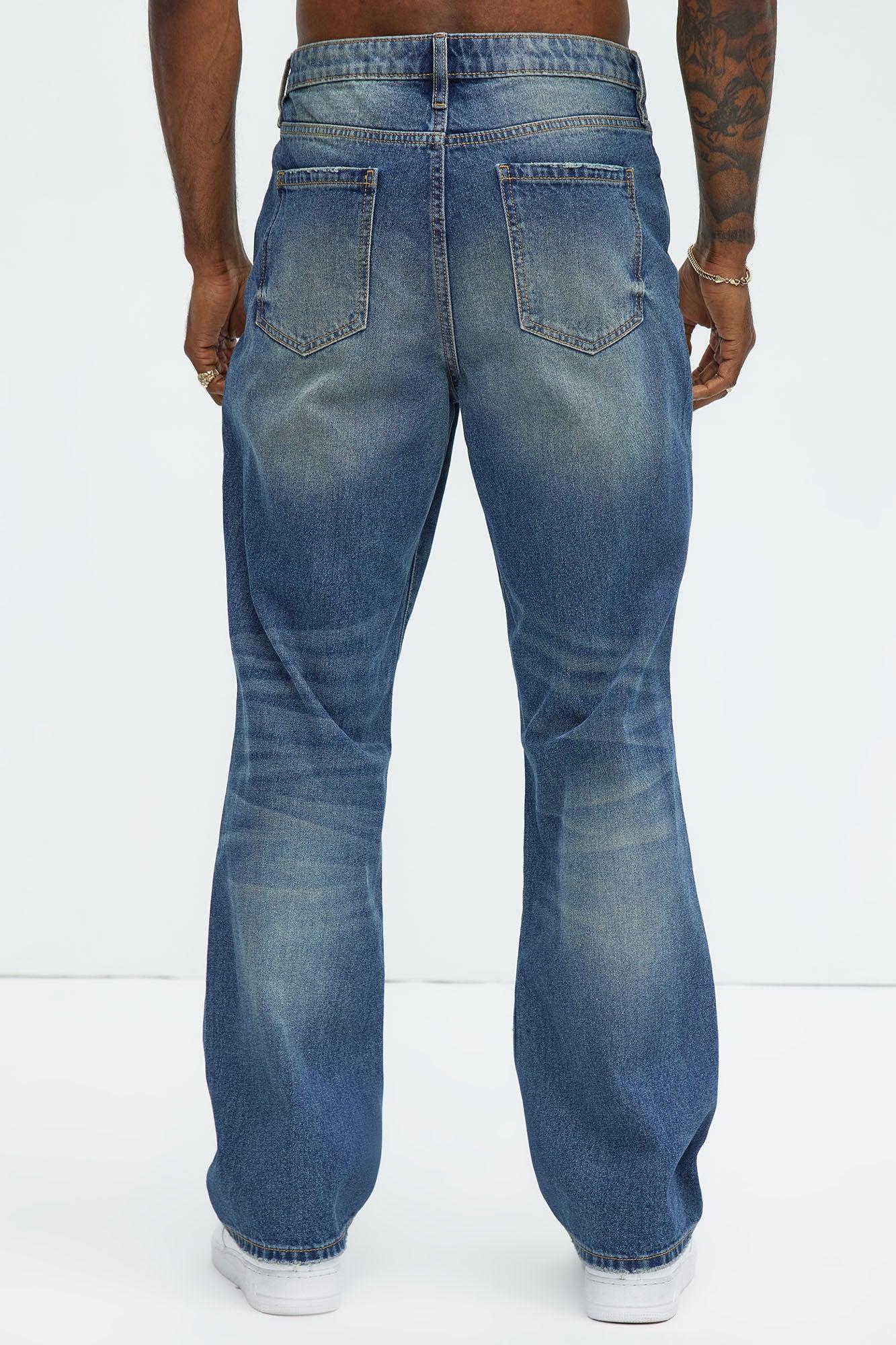 Rocky Distressed Straight Jeans - Vintage Blue Wash Product Image