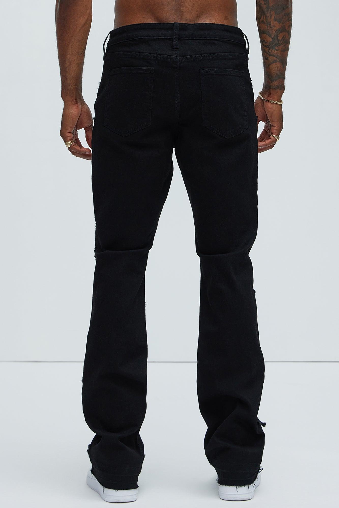 Fray All Ways Stacked Skinny Flare Jeans - Black Product Image