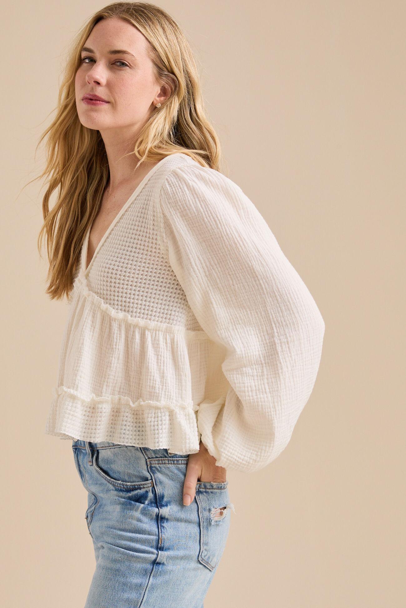 Catarina Long Sleeve Babydoll Top Product Image