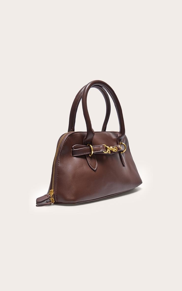 Chocolate Mini PU Bowling Handbag Product Image