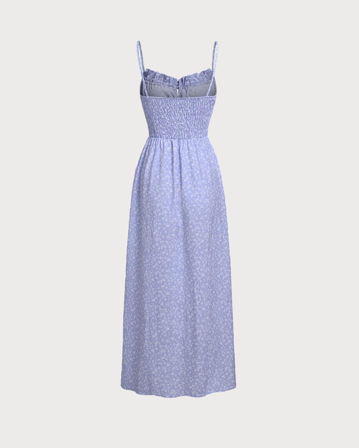 Purple Floral Tie Front Slip Maxi Dress Product Image