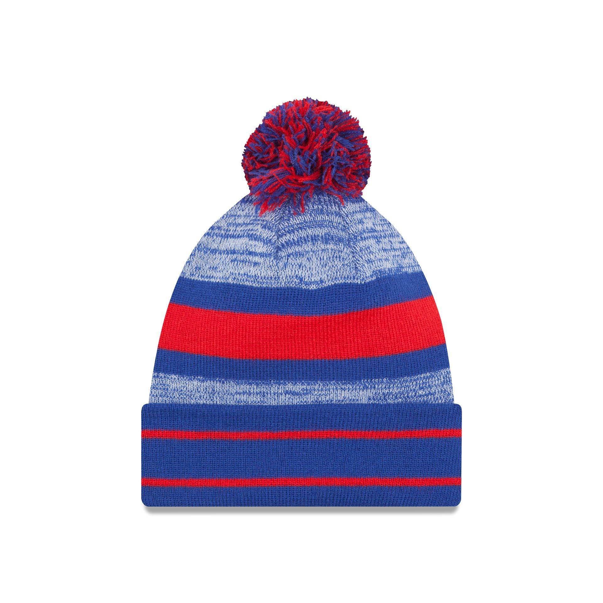 Buffalo Bills Team Stripes Pom Knit Hat Male Product Image